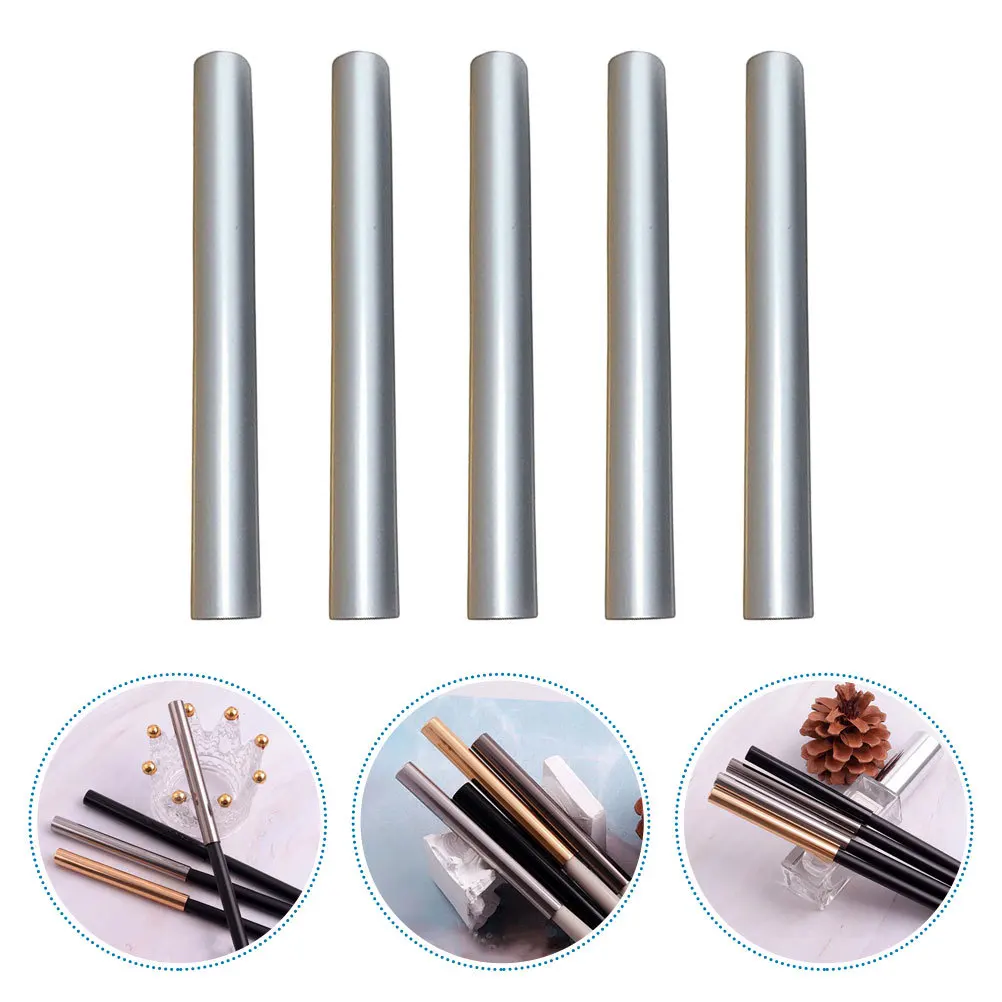 

5 шт., колпачки для ручек для дизайна ногтей, металлические защитные приспособления для маникюрных ручек из цинкового сплава, светонепроницаемый герметичный чехол для кончиков кистей, украшения и защита