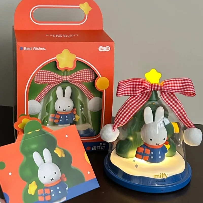 Lampada Miffy a Forma di Mela, Luce d'Atmosfera Accogliente e Festiva per Camera da Letto e Scrivania, Regalo di Natale, Giocattolo Trendy in Confezione Sorpresa
