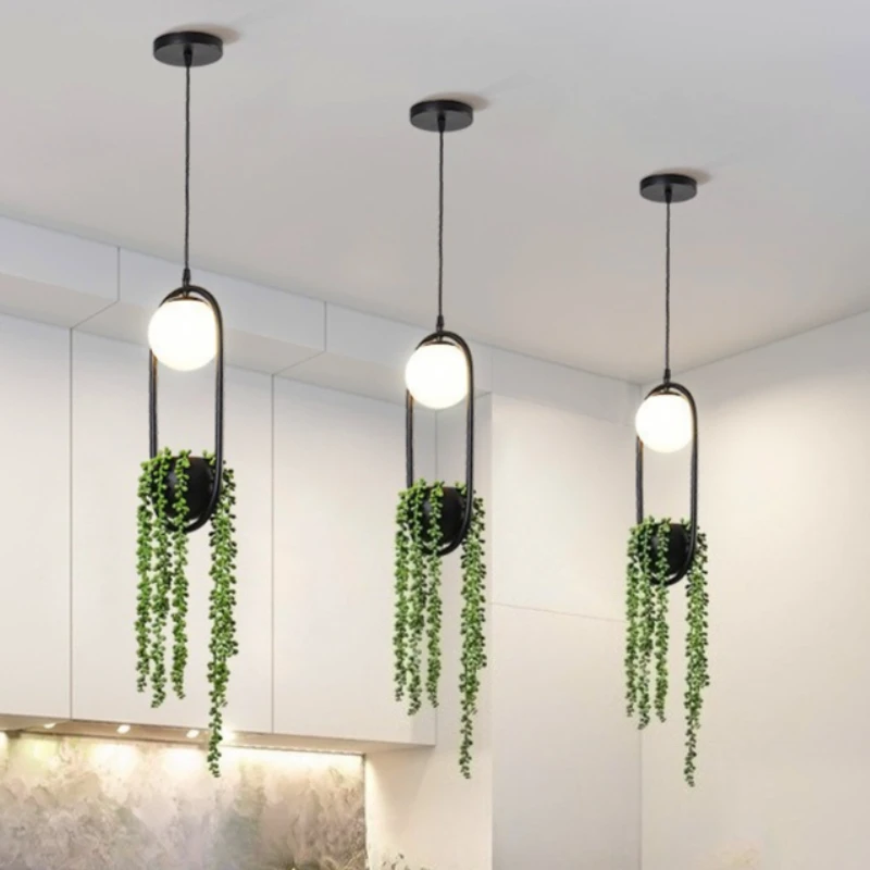 Nordic Modern LED Pendant Lights Plant Hanging Lamps Flower Dining Lamp for Indoor Living Room Bar Home Decor Lighting Fixtures