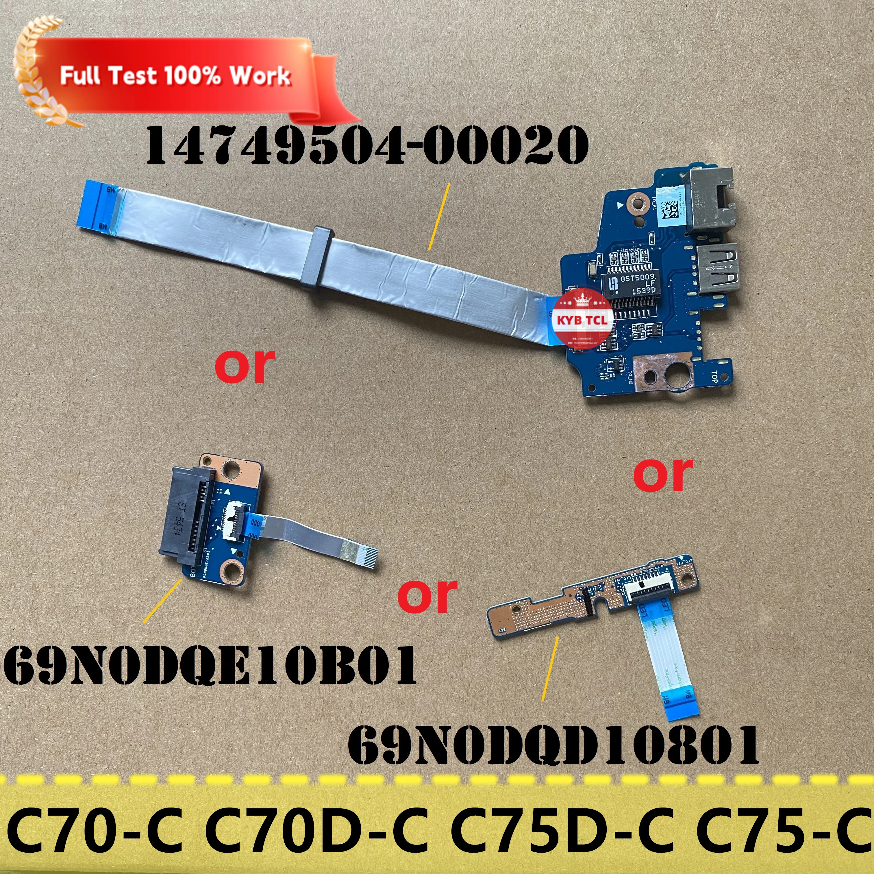 Para Toshiba Satellite C70D-C C70-C C75-C C75D-C Laptop DVD Drive Conector Sata Ou LED Board Ou cabo Ou Pcb USB Lan Card Board 69N0DQD10801 14749504-00020 69N0DQE10B01