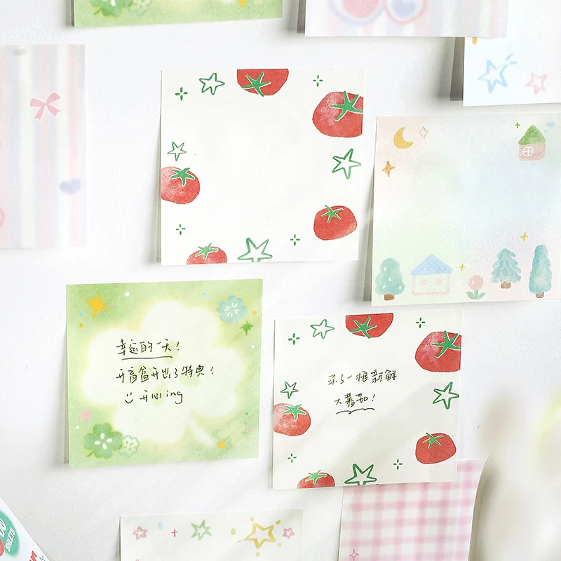 60 ชิ้น/ล็อต Kawaii Ins ข้อความ DIY Handmade วัสดุสมุดภาพพื้นหลังกระดาษเกาหลีญี่ปุ่นอุปกรณ์สํานักงานโรงเรียน