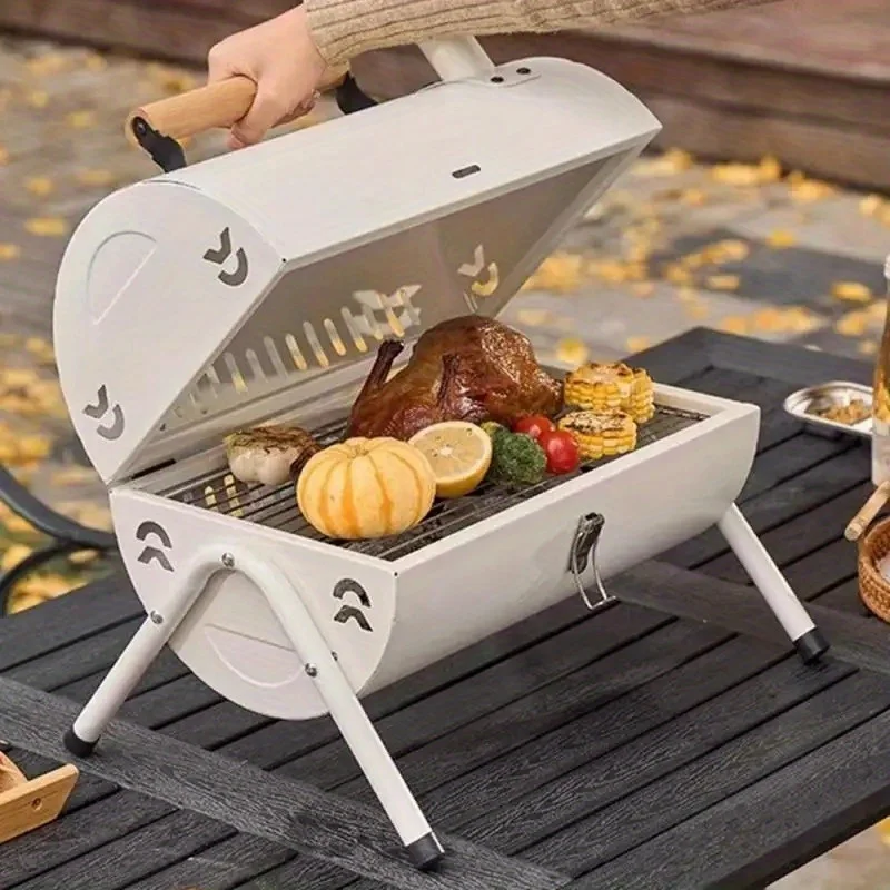 1/set Portable Grill Multifunction Camping BBQ Grill Dual Purpose Charcoal Fire Barbecue Outdoors Barbecue Grill