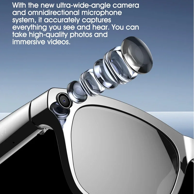 نظارات Xiaomi الذكية 6K HD كاميرا تصوير الصور والفيديو مع عدسات متغيرة الألوان بطارية 260 مللي أمبير عدسة متغيرة الألوان