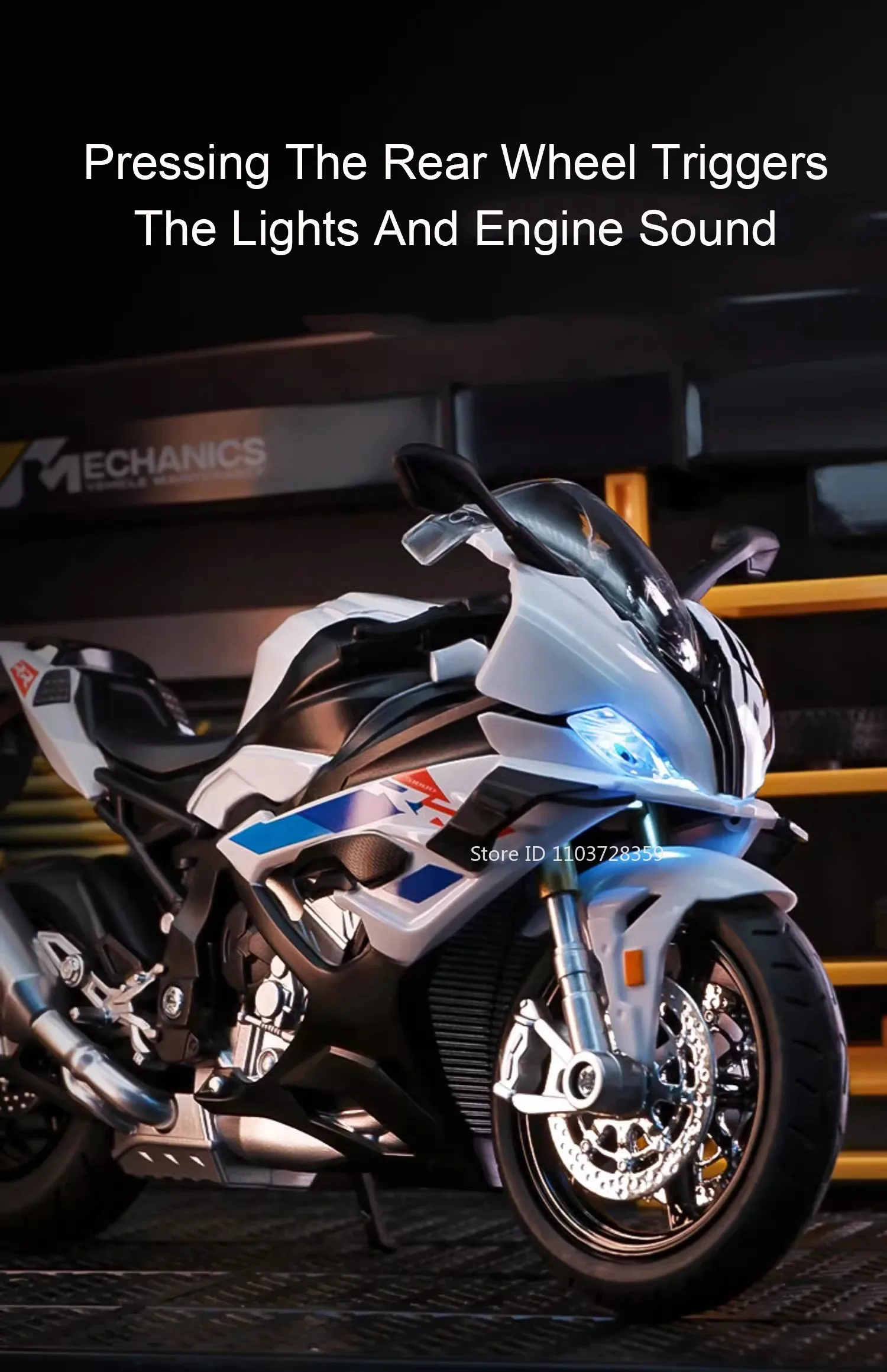 1:12 RRS1000 S1000RR Spielzeugmodell Motorräder Legierung Diecast Motorräder Stoßdämpfung Vorderrad Lenkung Gummireifen Jungen Geschenk – Detail 9