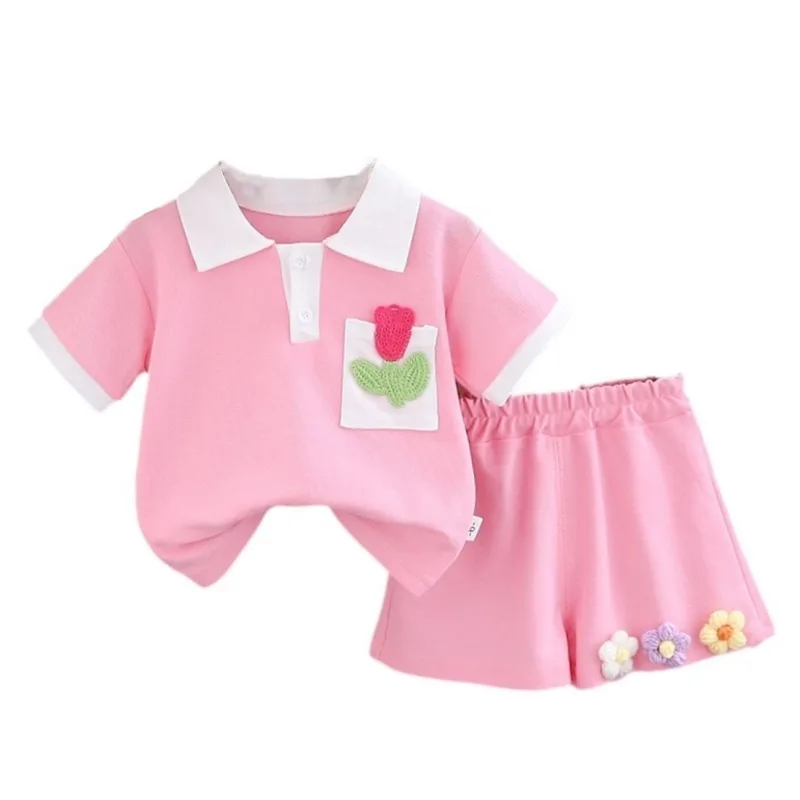 

New Summer Baby Girl Clothes Suit Children Fashion T-Shirt Shorts 2Pcs/Set Infant Outfits Toddler Casual Costume Kids Tracksuits