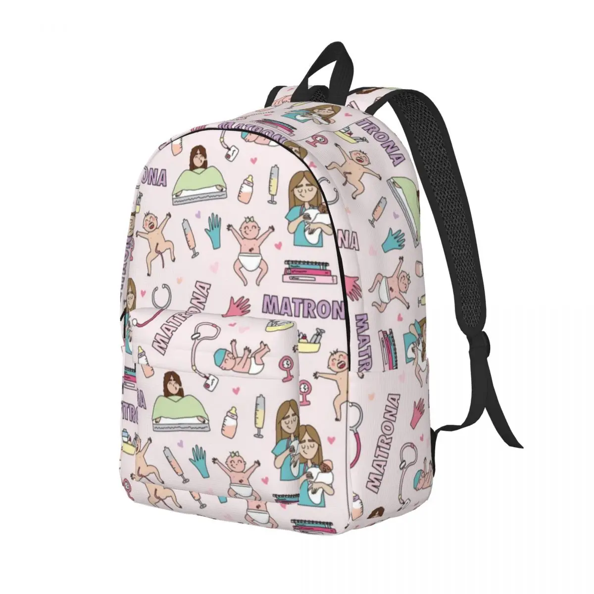 Enfermera En Apuros New Fashionable Pattern School Bag Print Lightweight Backpack 15.7in 17.7in