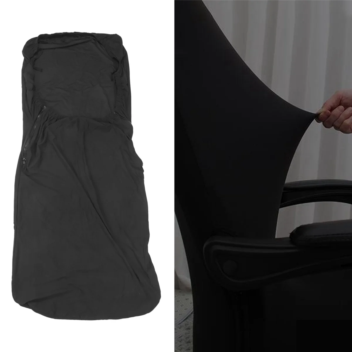 Juste de protection élastique pour chaise de bureau, noire, siamoise, fauteuil d'ordinateur