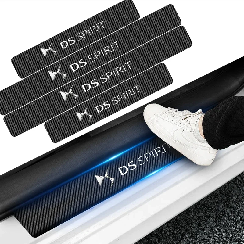 

Car Threshold Strip Carbon Fiber Anti-Scratch Sticker Door Sill For Citroen DS SPIRIT DS3 DS4 DS4S DS5 DS 5LS DS6 DS7 WILD RUBIS
