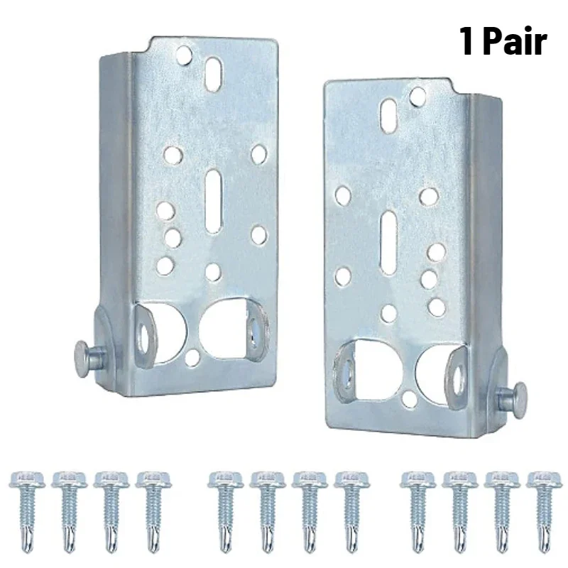 1Pair Garage Door Bottom Lifting Brackets for 7/16in Stem Roller Left and Right with Bolts Heavy-duty Galvanized Steel