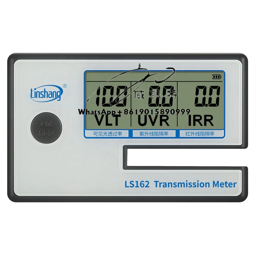 LS162 Car Film Coloring Device - Comparison of Chinese and English - Transmittance Test for UV and Ultra Low Battery Levels