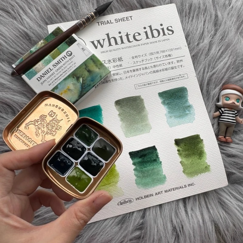 다니엘 스미스 그린 6 색 수채화 안료 패키지 1ML/2ML 휴대용 수채화 아티스트 여행 그림 미술 용품