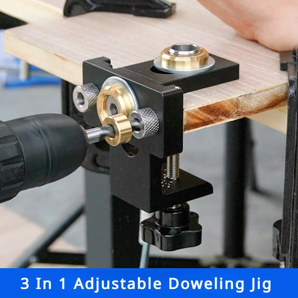 

Precision Jig Dowel Cam Jig 3 in 1 Dowelling Jig Master Kit Wood Hole Drilling Guide Woodworking Position for DIY Wood Working