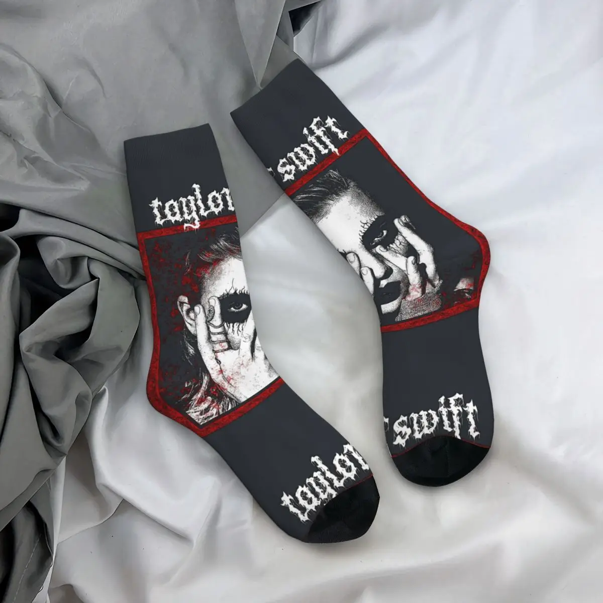 ELIN-Chaussettes en métal pour hommes, style hip hop, vintage, sans couture, avec motif imprimé, pour garçons, nouveauté, site officiel