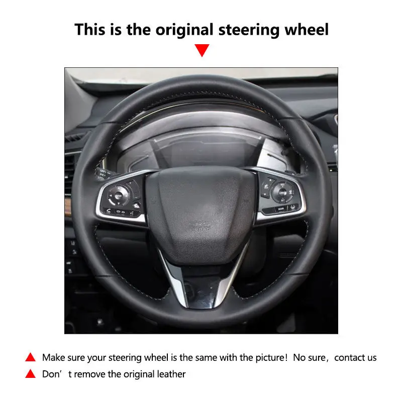 لهوندا سيفيك 10th 2016-2019 CRV CR-V 2017-2019 وضوح 2016-2018 الضفائر على عجلة توجيه سيارة ستوكات أغطية جلد الكسوة