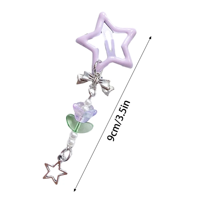 Заколка для волос в форме звезды с челкой в ​​стиле Харадзюку для подростковой карнавальной фотографии