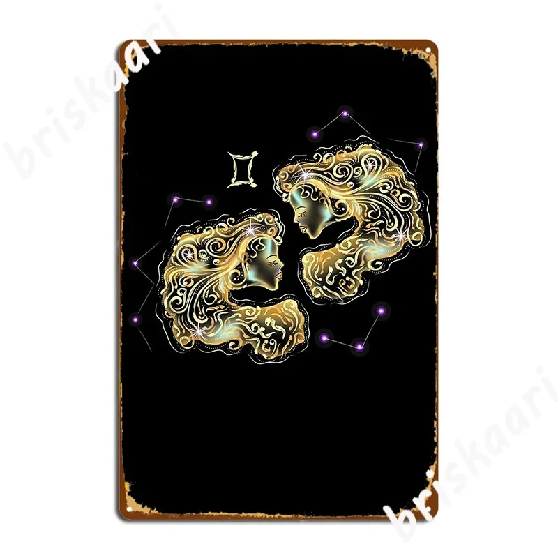 The Twins Zodiac Sign Gemini Poster Metal Plaque Plaques Bar Cave Club Party create Tin sign Poster