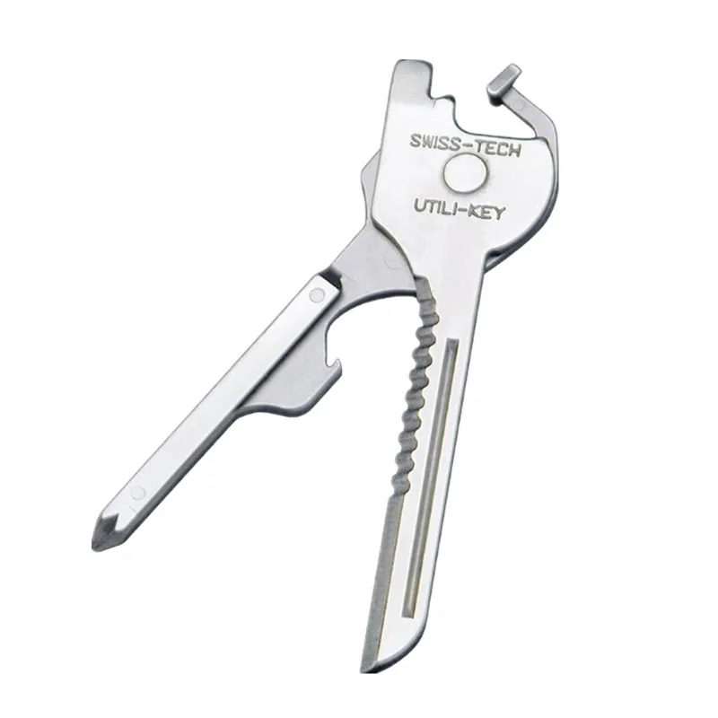 1 szt. 6w1 EDC Multitool Wysoka Twardość Stal Nierdzewna Przenośny Brelok Nóż Kieszonkowy Śrubokręt Przecinak do Użytku Codziennego na Kempingu i na Zewnątrz