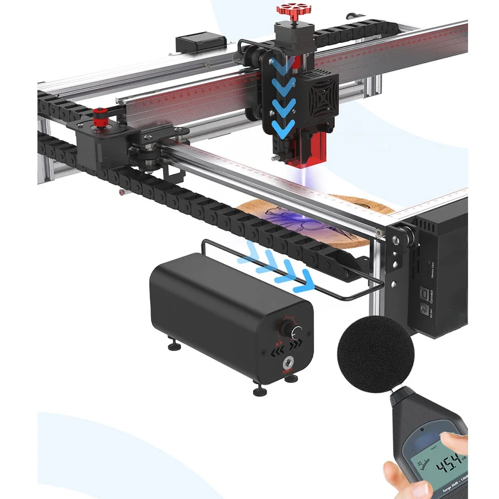 Laser Power Tool Accessories TTS-55 36W Air Airflow Assist Kit 10-30L/min Air System for Laser Engraver Cutter Machine