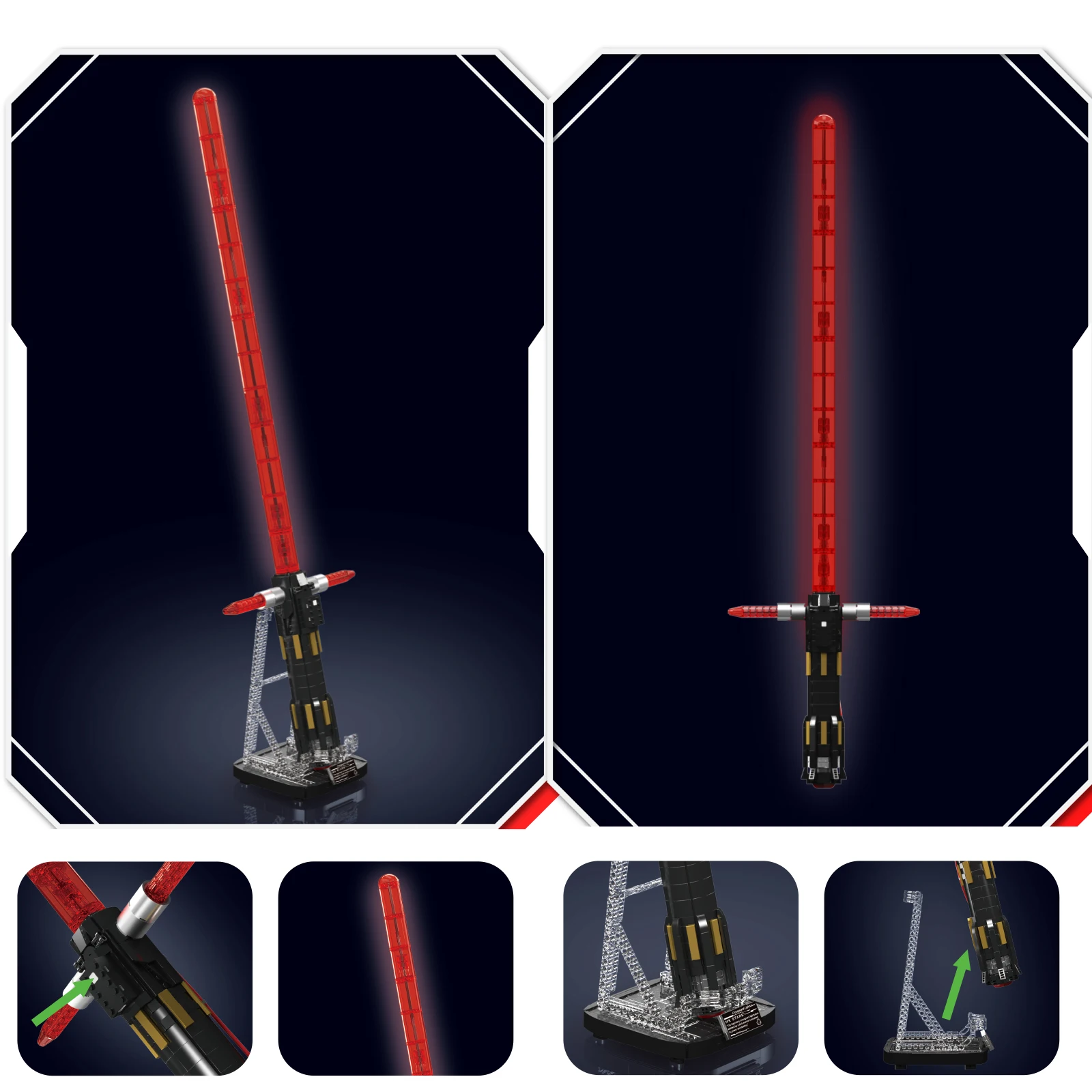 

MOULD KING 10239 1168Pcs Cross Guard Lightsaber Building Blocks Set with Light and Sound Effects for Adults and Teens