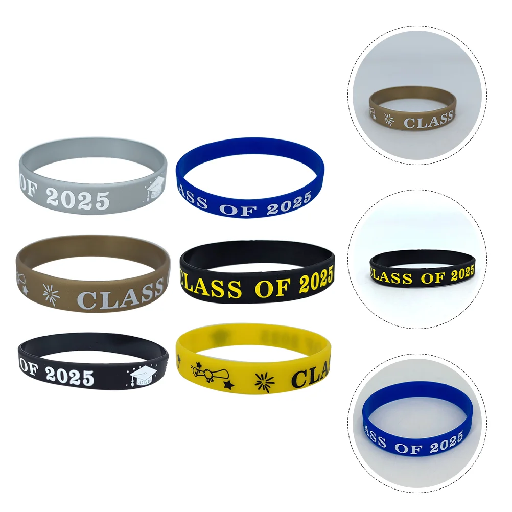 24 Pcs Graduation Bracelet Wristband 2025 Congrats Class of Silicone Bracelets for Women Bands Student Favors