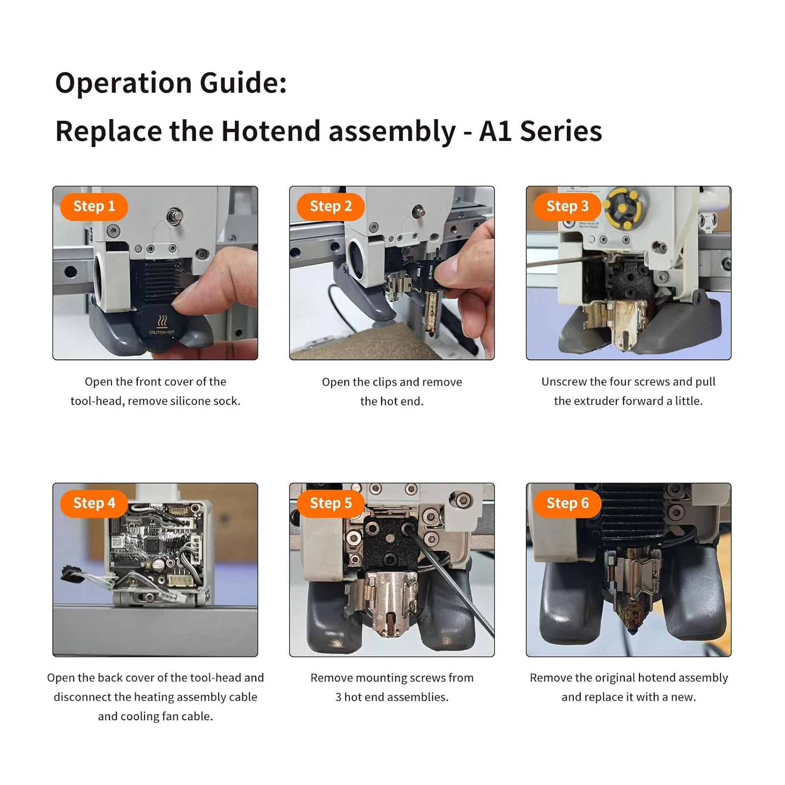 Hotend Heating Assembly Temp Measurement Thermistor Heating Component Quick Base Clamp Replacement for A1 for PLA PETG ABS TPU