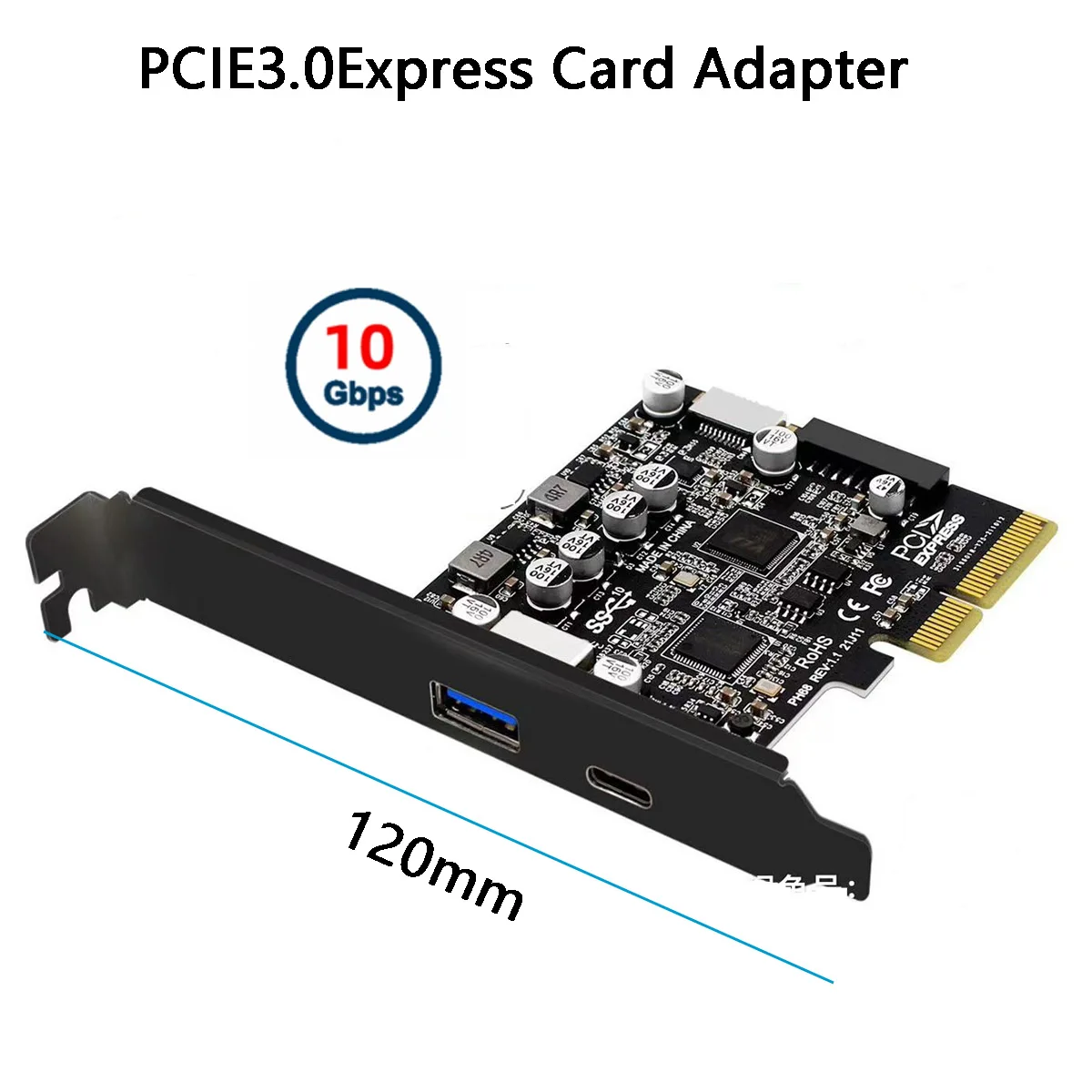 pci-e-30-4x-express-to-usb-32-adapter-10gbps-with-type-e-front-socket-usb30-19pin-20pin-type-a-usb-c-card-asm3142-vl822
