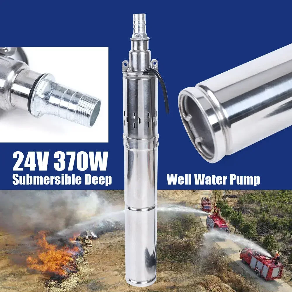 Deep Well Submersible Pump 24V 370W 0.5HP Deep Well Pump Efficient Stable Deep Well Pump With Overheat Protection Compact Structure For Household Water Supply Farm Irrigation Improve Water Intake Efficiently
