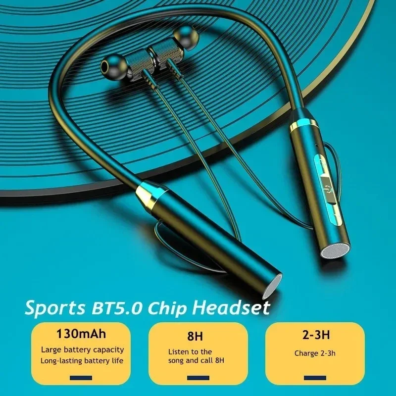 Wireless Bluetooth 5.0 Neckband Earphones Silicone High Sound Quality 9d Stereo Waterproof Sports Headset  Phone Accessories New