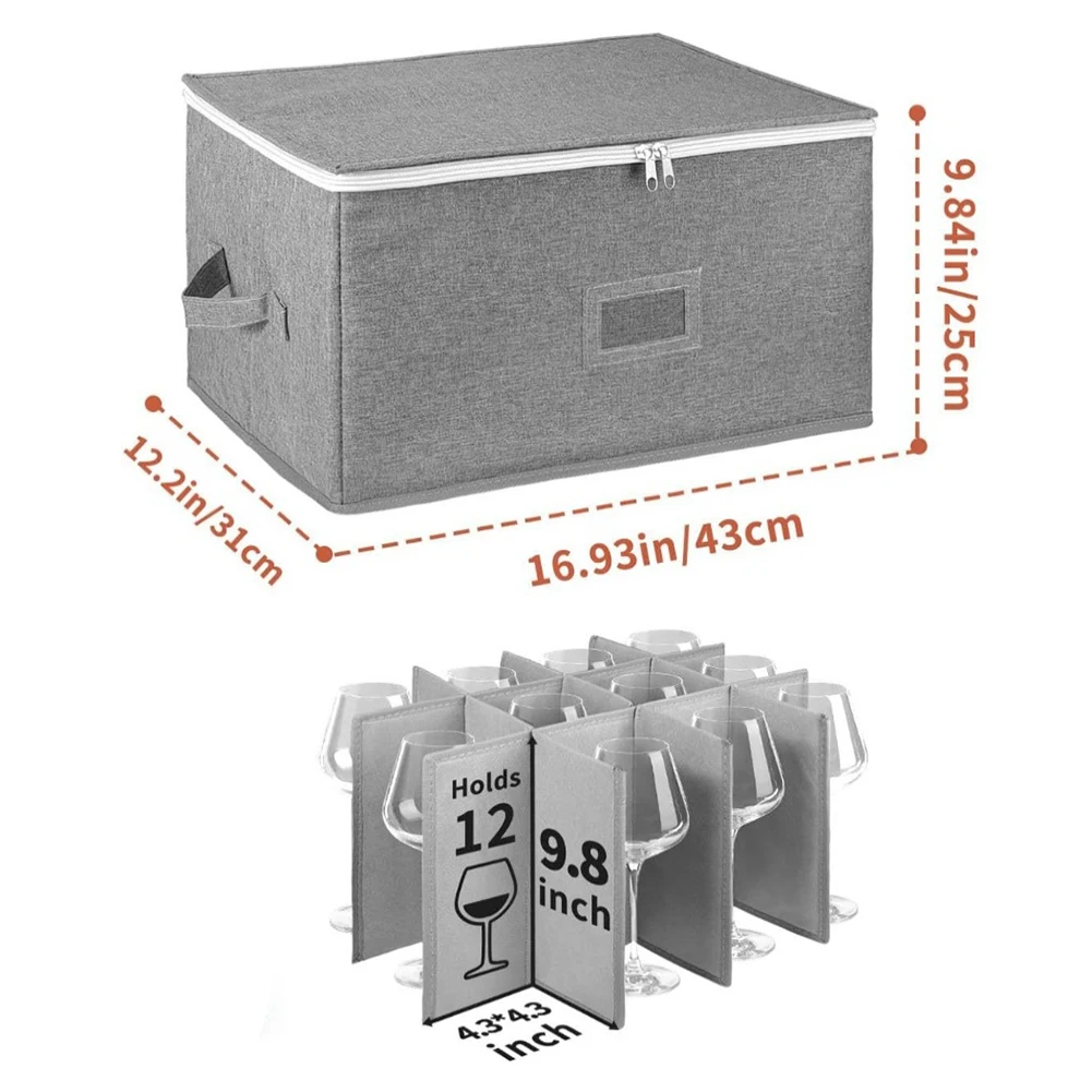 

Ящик для хранения бокалов для вина вмещает 12 стаканов с твердым корпусом, штабелируемыми и настраиваемыми перегородками, предназначенный для безопасной обработки стеклянной посуды.