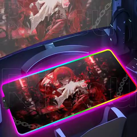 Anime Chainsaw Demon Large Mouse Pads Makima RGB Mousepad Computer Laptop Gamer Pad PC Gaming Accessories XXL Luminous Desk Mats