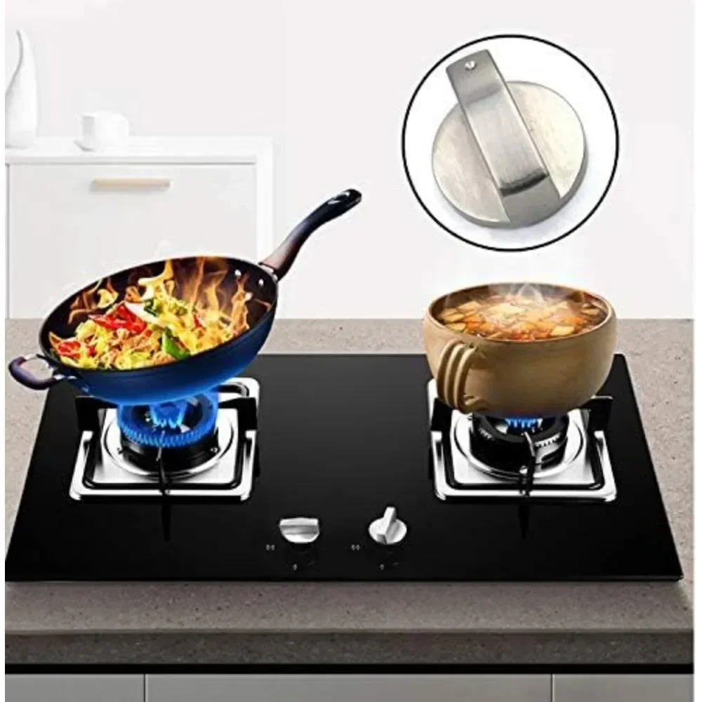 For 10Pcs Control Knobs 6mm Buttons Kitchen Knobs Metal Gas Kitchen Knobs for Most Oven,Cooker,Gas Stove,Silver