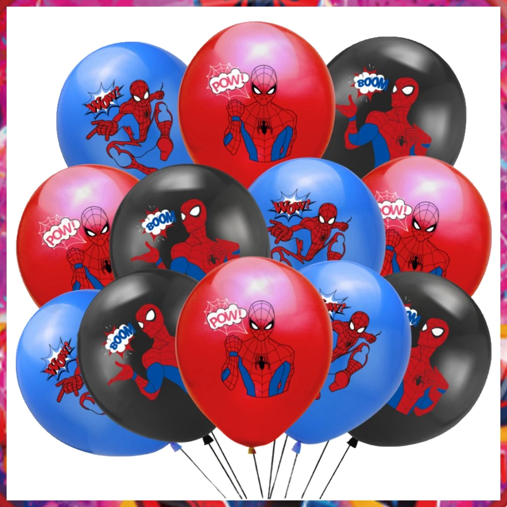 Spider Man Across The Spider-Verse Balloons Set Spiderman Birthday Party Decorations Tableware Tablecloth Superhero Party Supply