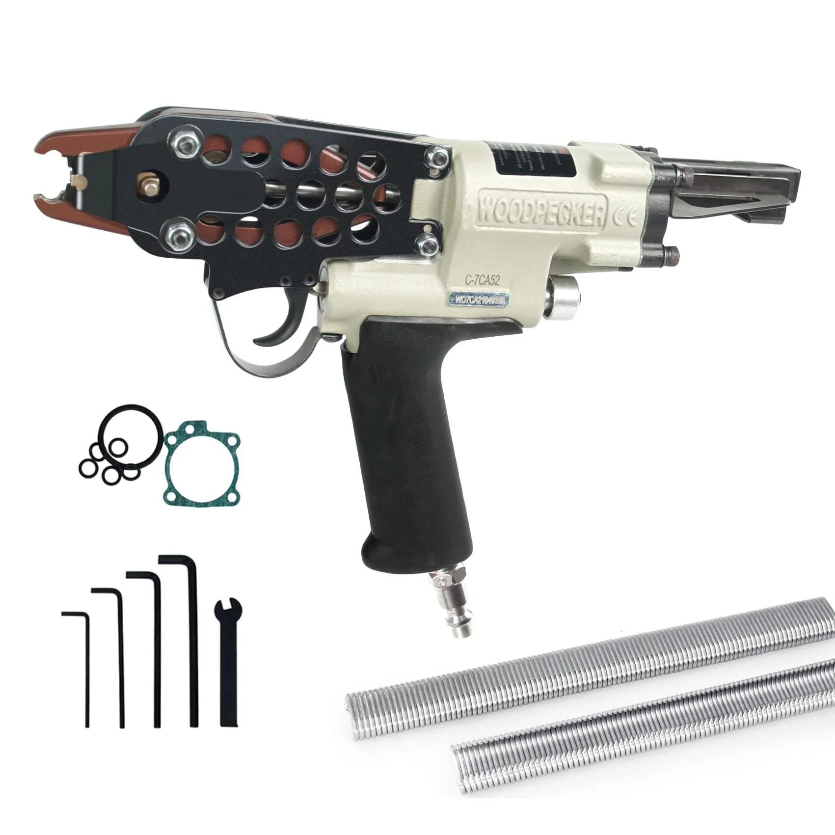 

WOODPECKER C-7CA 15-гранный пистолет для свиных колец диаметром от 3/4 дюйма, диаметр закрытия от 4,8 до 5,2 мм. Пневматические плоскогубцы для свиных колец SC7C
