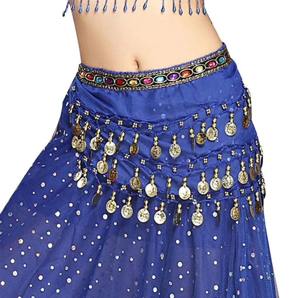 

Shiny Sequins Show Costumes Hip Scarf Belly Dance Belt Dancer Skirt Waist Chain