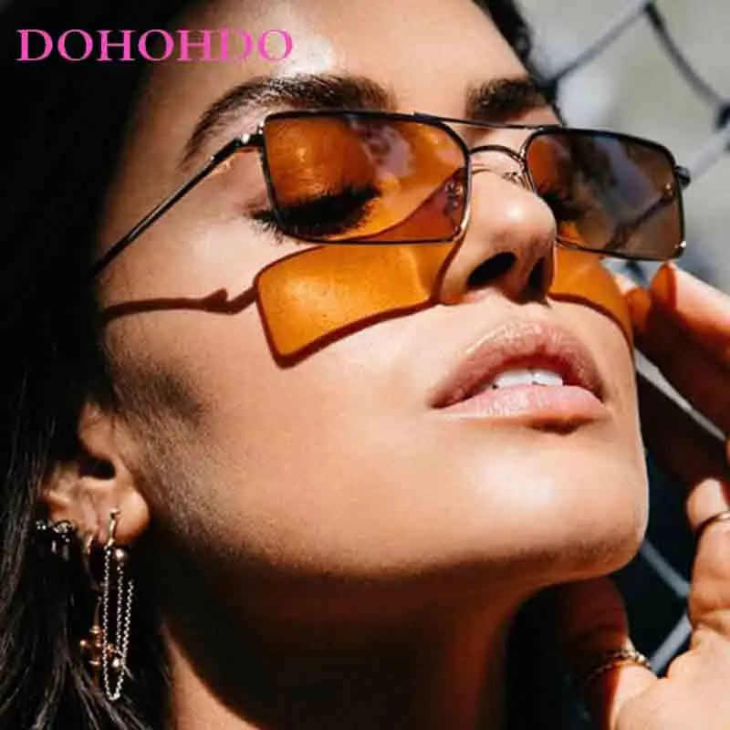 

Classic Rectangle Sunglasses Women Brand Designer Vintage Small Frame Metal Eyeglasses Unisex Fashion Retro Travel Eyewear UV400