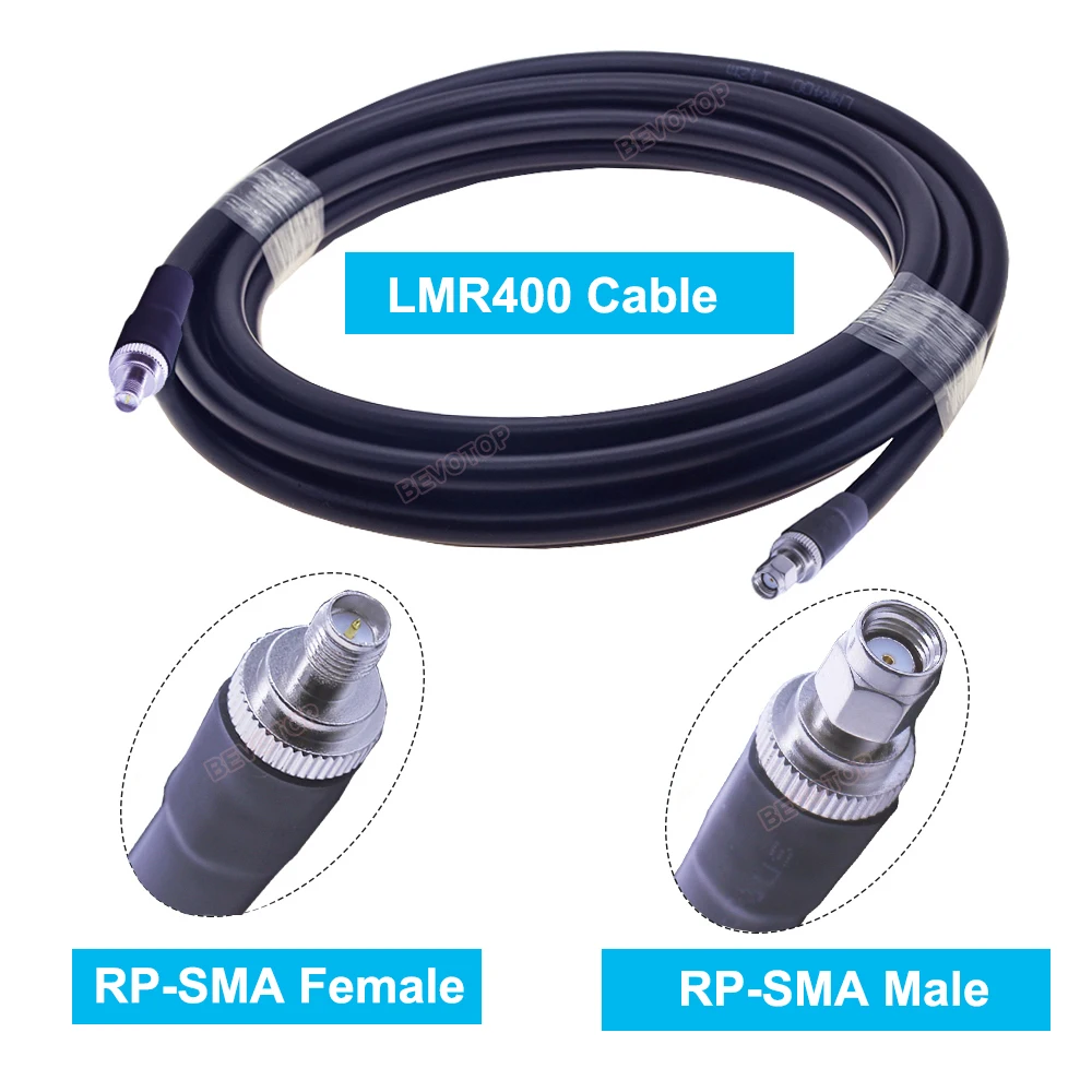 LMR400 50-7 Cable RP SMA Male to RP SMA Female 50 Ohm Low Loss RF Adapter Pigtail WIFI Antenna Extension Signal Booster Jumper