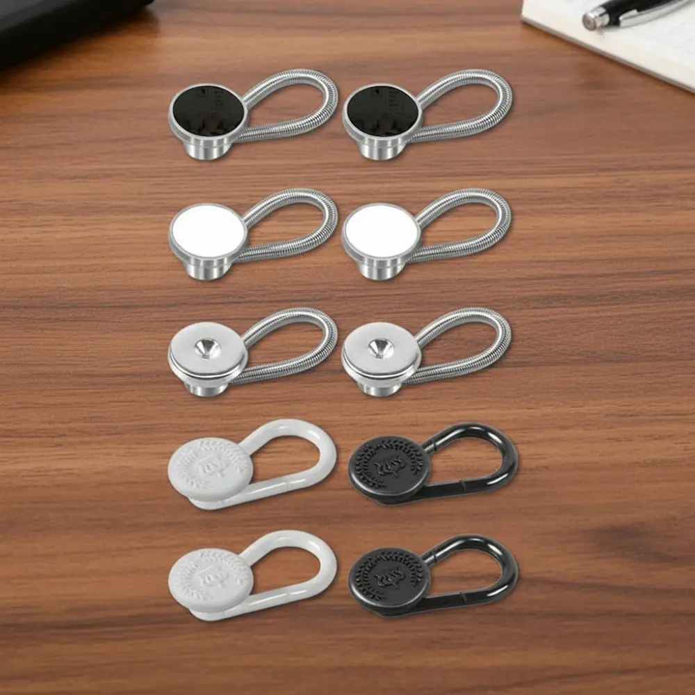 10pcs 10Pcs Set Collar Extenders Alloy Spring No Sew Shirt Cuff Button Flex Elastic Loop Mixed Colors Dress Shirt Clips