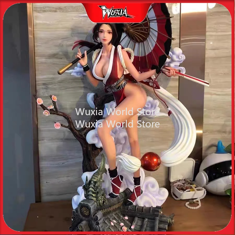 

New 61cm Mai Shiranui Figure The King of Fighters XIV Anime Figures Beautiful Girl Collection Light-up PVC Decorations Best Gift