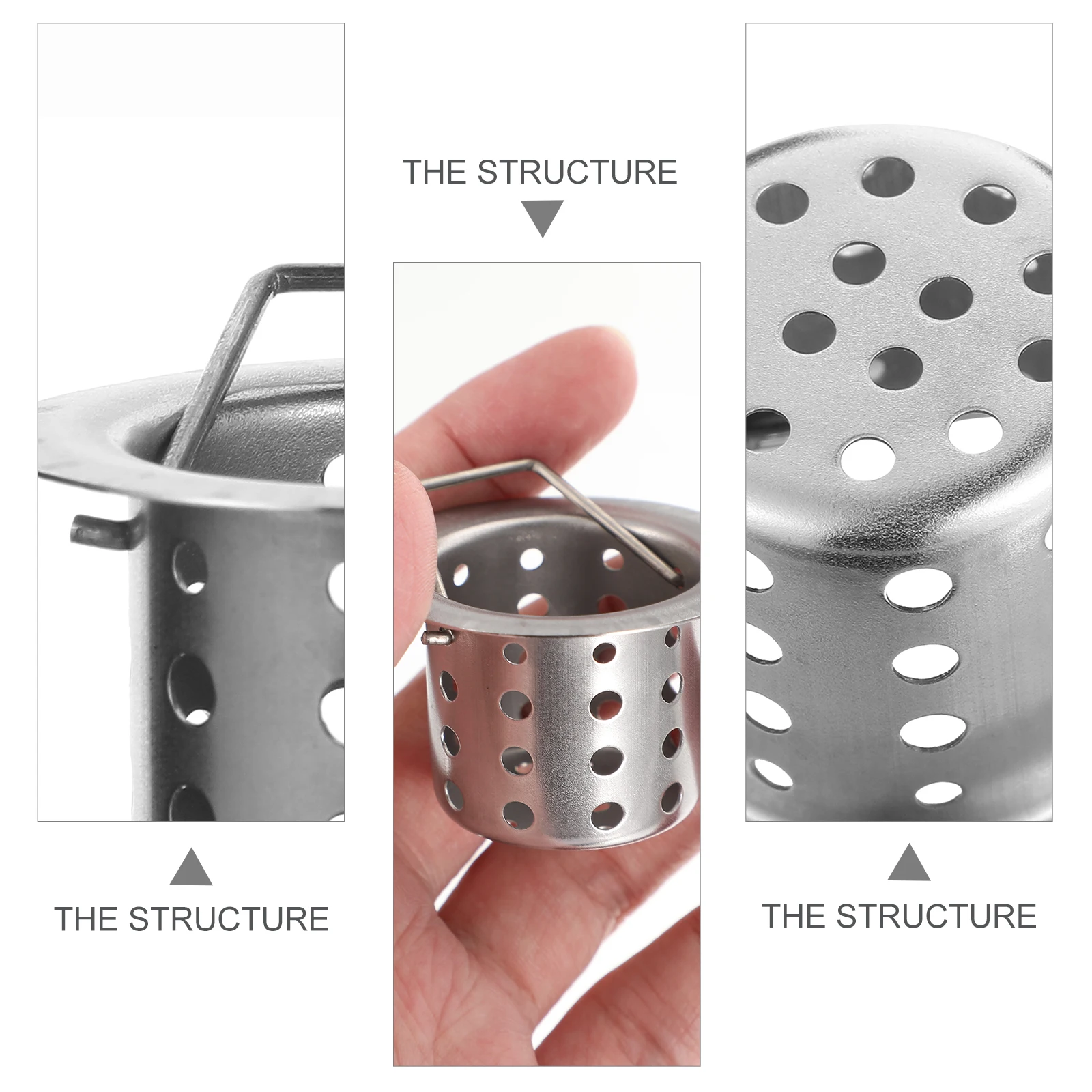 

Adjustable Stainless Steel Strainer Basket Durable Kitchen Drain Filter Corrosion Resistant Handle Design Round Hole Blocking