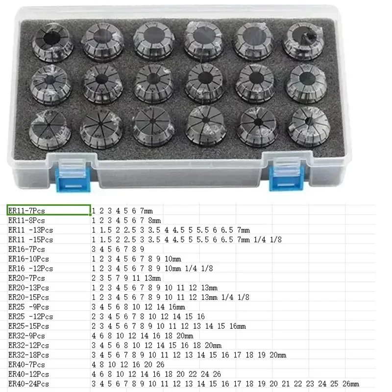 SET ER11 ER16  ER Collect Chuck Spring Clamps Chuck Morse Holder MTA1 MTB2 MTB3 MTB4 MTA4 Tool Holder Suit CNC Milling