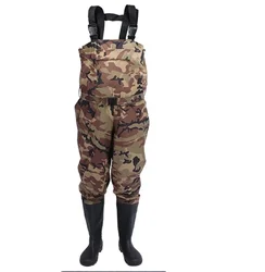 Camouflage Fishing Wading Pants Outdoor Waterproof Nylon Jumpsuit Fishing Rain Boots Overalls Hunting Water Pants