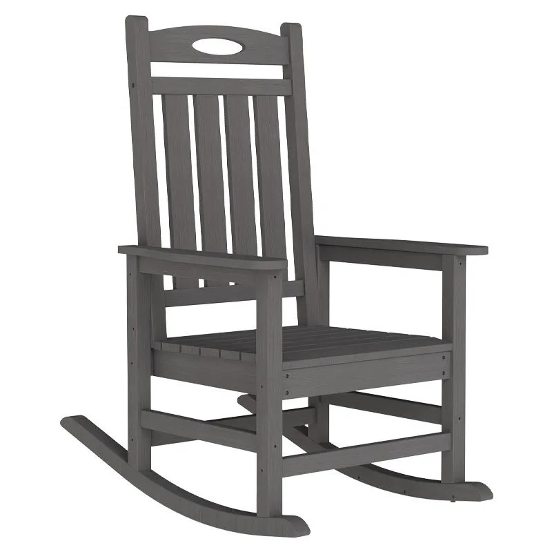 Outdoor wood-plastic rocking chair, available in a variety of colors, garden villa park leisure and comfort rocking chair