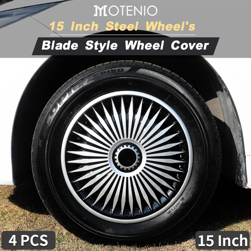 Car Wheel Hub Cap Blade Style 15 Inch Full Cover Hubcap Decorative Automotive Accessories Design for Chevy Express Cargo Van