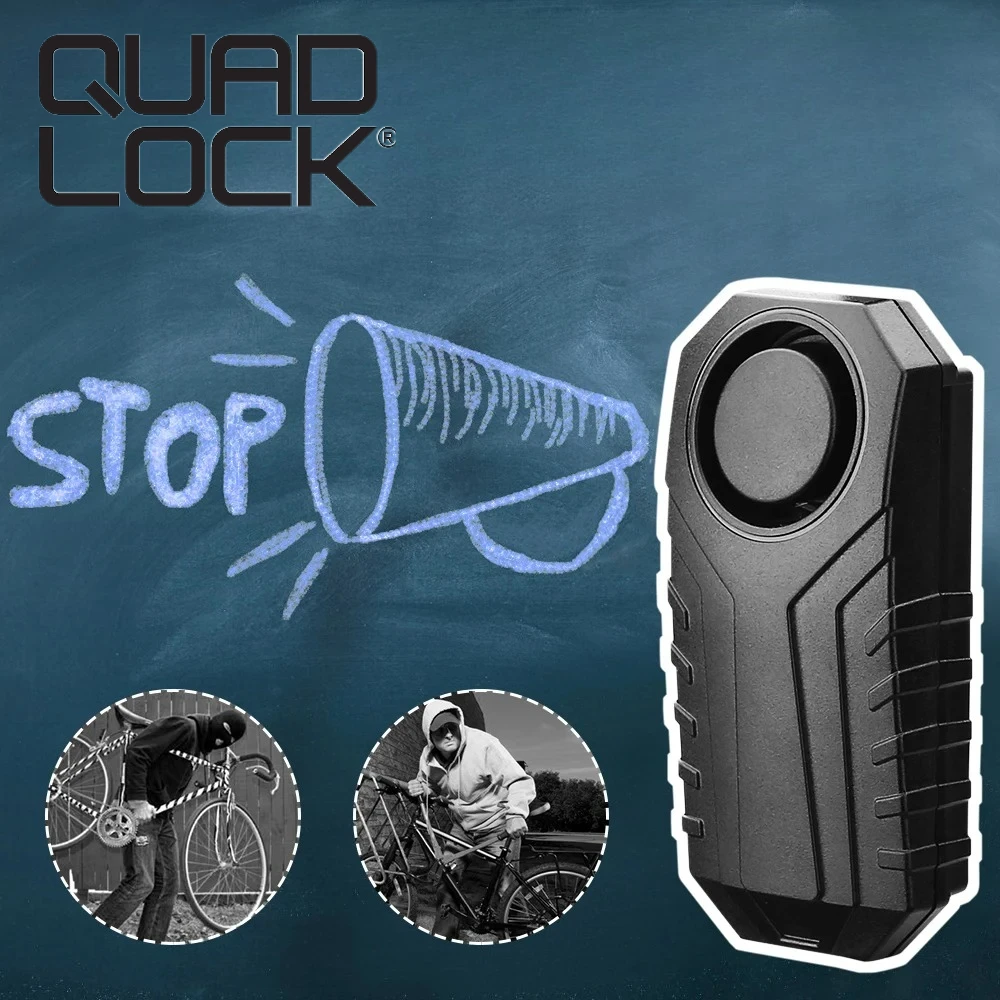 

QUAD LOCK Bicycle Alarm Bell Electric Bike Horn Motorbike Security Anti Theft Wireless Remote Control Vibration Detector