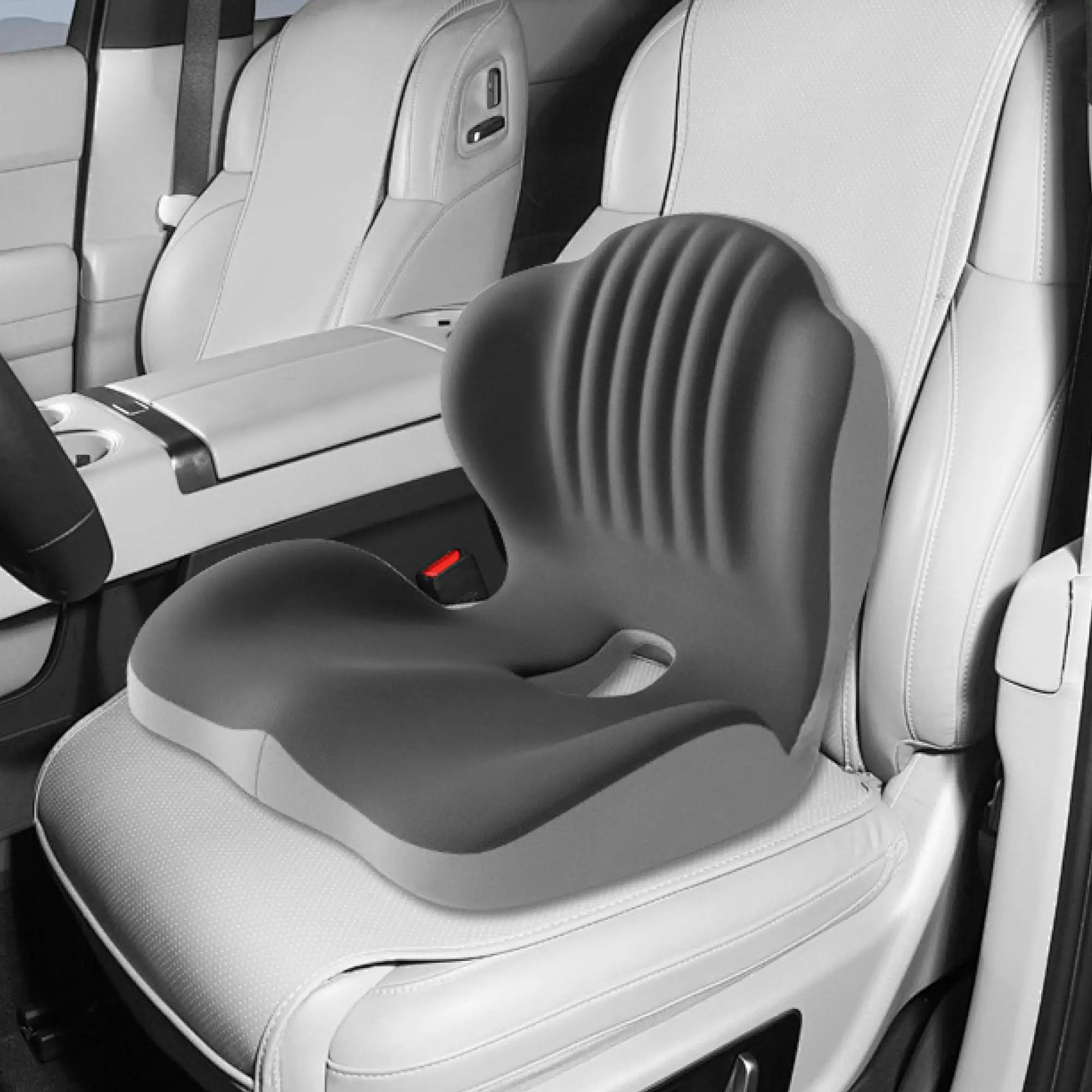 Ergonomic Memory Foam Seat Cushion Orthopedic Lumbar Back Support Pillow for Office Chair Car Seat Stool Coccyx Tailbone Sciatica Back Pain Relief Pressure Reducing Massage Pad