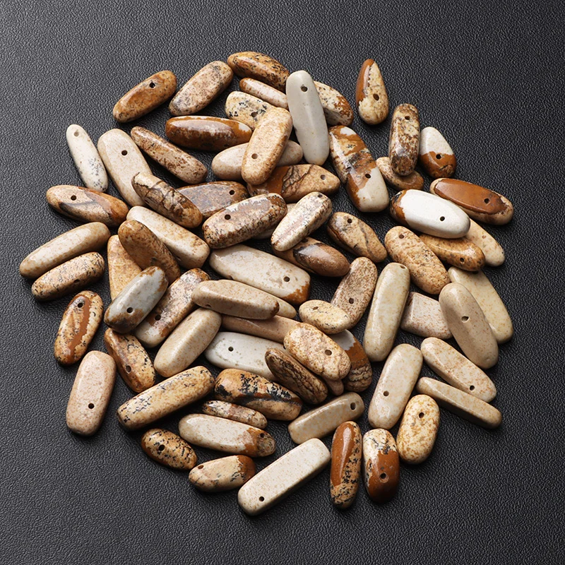Top Drilled Natural Agates Stick Beads Pendant Quartz Stone Point Loose Beads for Jewelry Making DIY Bracelet Necklace Earrings