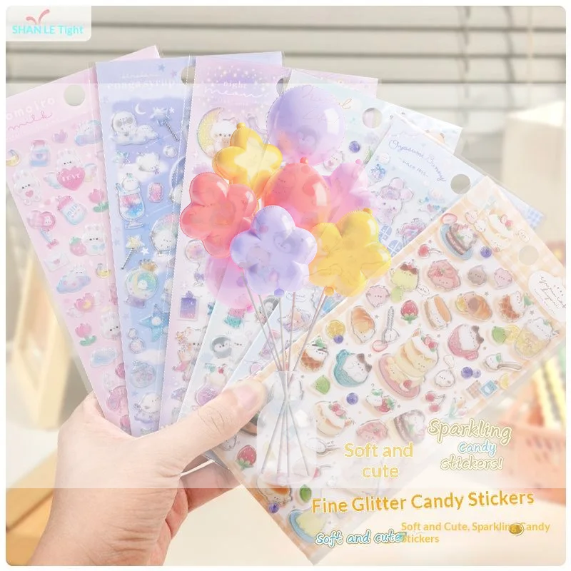 

1/2 листа Скрапбукинг DIY журналы милые канцелярские принадлежности наклейки для дневника ярких цветов животные флэш-декор наклейки подарок