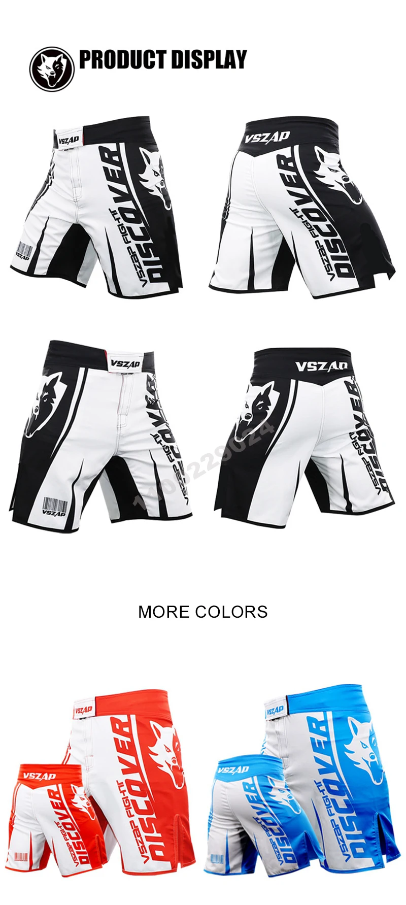 VSZAP MMA Kampfshorts für Herren Langlebige Trainingsshorts Grappling Boxen Kickboxen BJJ No Gi Sparring Workout Kampfshorts – Detail 22