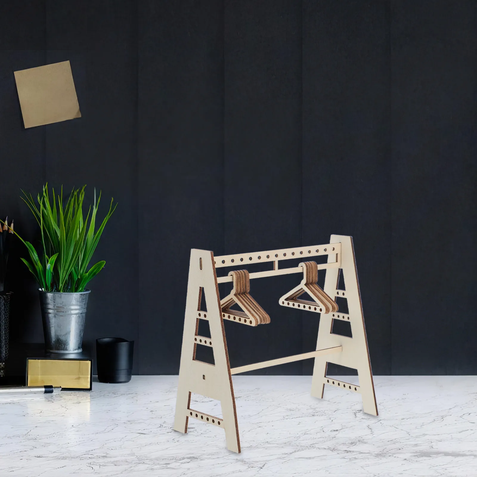 

Elegant Wooden Jewelry Storage Display Rack Earring Necklace Ring Organizer Adjustable Angle Partition Design for Selling Room
