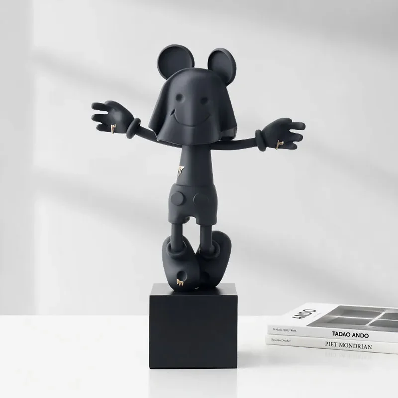 Banksy Nordic Home Decor Mouse Statue LivingRoom Decoration Resin Crafts Sculpture Kawaii Room Decor Home Accessories Figurine